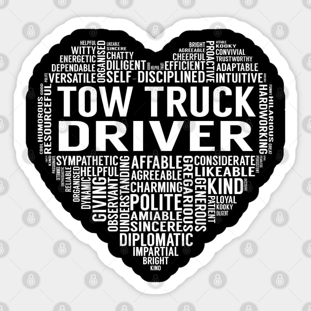 Tow Truck Driver Heart Sticker by LotusTee